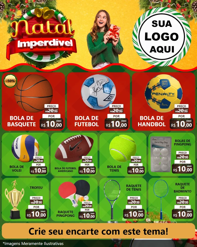Modelo de Rede Social para Feed Instagram com o tema Natal Imperdível para Artigos Esportivos