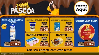 Modelo de TV para TV Horizontal com o tema Especial Páscoa para Frios e Laticínios