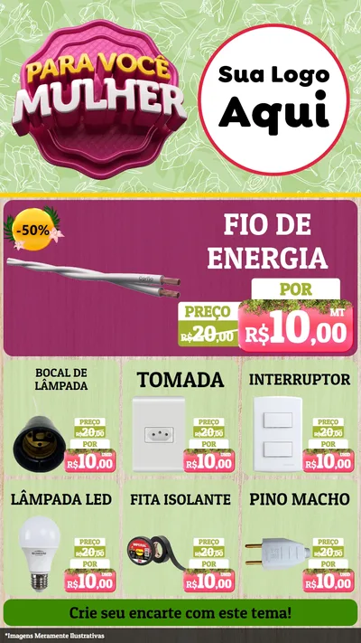 Modelo de Rede Social para Stories com o tema Para Você Mulher para Materiais Elétricos