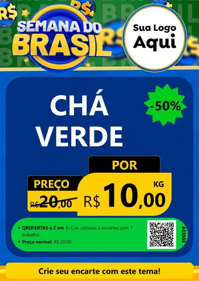 Modelo de Cartaz para Cartaz A4 Vertical com o tema Semana Do Brasil para Produtos Naturais