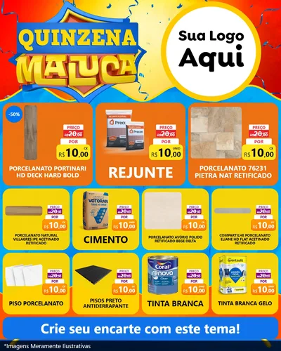 Modelo de Rede Social para Feed Instagram com o tema Quinzena Maluca para Pisos e revestimentos
