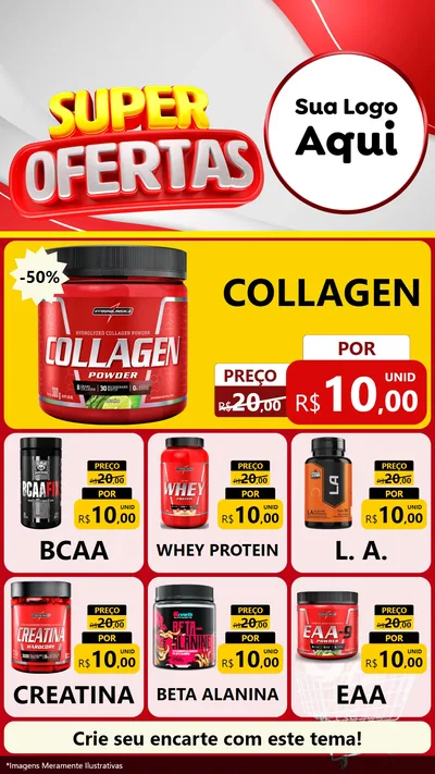 Modelo de Rede Social para Stories com o tema Super Ofertas para Suplementos alimentares
