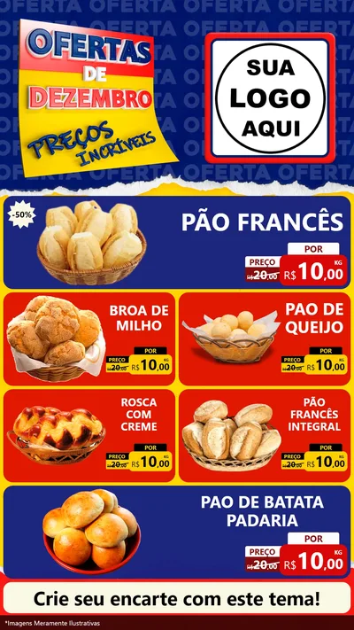 Modelo de TV para TV Vertical com o tema Ofertas de Dezembro - Preços Incríveis para Padaria