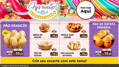 Modelo de TV para TV Horizontal com o tema Aproveite o Momento - Doces para Padaria
