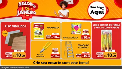 Modelo de TV para TV Horizontal com o tema Saldão de Janeiro para Material para Construção