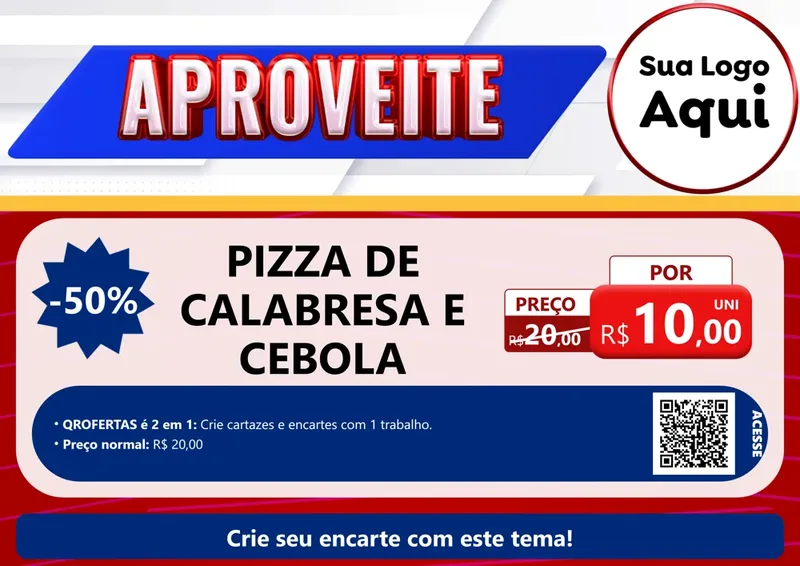 Modelo de Cartaz para Cartaz A4 Horizontal com o tema Aproveite para Pizzaria