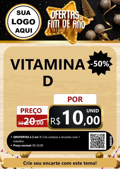 Modelo de Cartaz para Cartaz A4 Vertical com o tema Ofertas de Fim de Ano para Farmácia