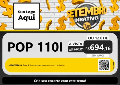 Modelo de Cartaz para Cartaz A4 Horizontal com o tema Setembro Imbatível para Concessionaria de Motos