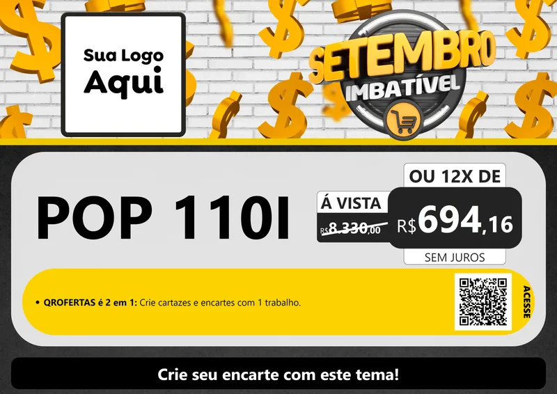 Modelo de Cartaz para Cartaz A4 Horizontal com o tema Setembro Imbatível para Concessionaria de Motos