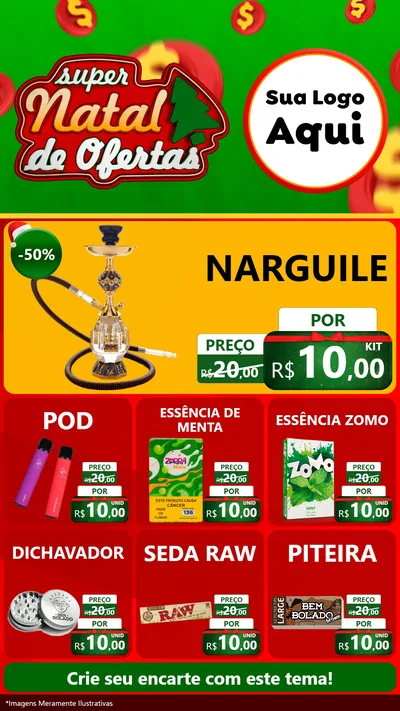 Modelo de Rede Social para Stories com o tema Super Natal de Ofertas para Tabacaria