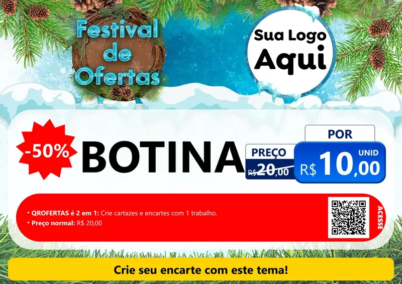 Modelo de Cartaz para Cartaz A4 Horizontal com o tema Festival de Ofertas - Inverno para Agropecuária