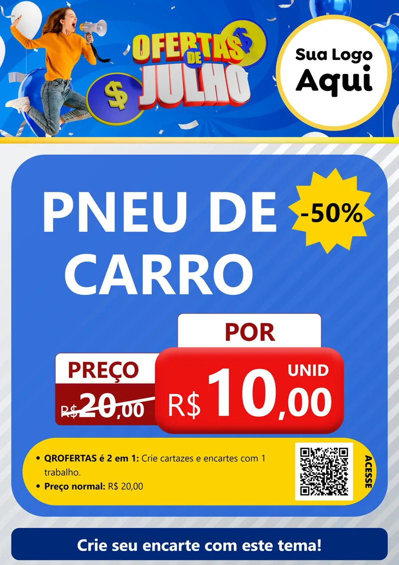Modelo de Cartaz para Cartaz A4 Vertical com o tema Ofertas de Julho para Auto peças