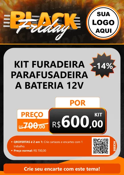 Modelo de Cartaz para Cartaz A4 Vertical com o tema Black Friday para Maquinas e Ferramentas