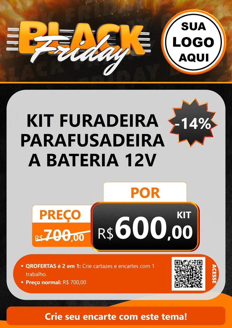 Modelo de Cartaz para Cartaz A4 Vertical com o tema Black Friday para Maquinas e Ferramentas