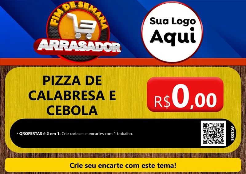 Modelo de Cartaz para Cartaz A4 Horizontal com o tema Fim De Semana Arrasador para Pizzaria