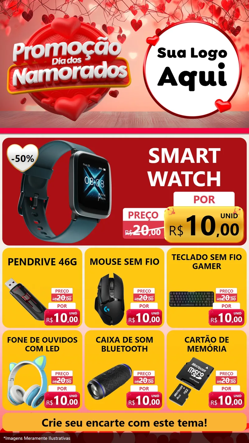 Modelo de Rede Social para Stories com o tema Promoção Dia dos Namorados para Informática