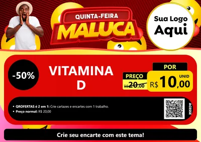 Modelo de Cartaz para Cartaz A4 Horizontal com o tema Quinta-feira Maluca para Farmácia