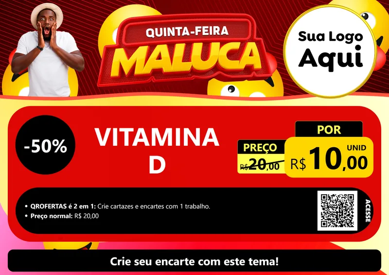Modelo de Cartaz para Cartaz A4 Horizontal com o tema Quinta-feira Maluca para Farmácia