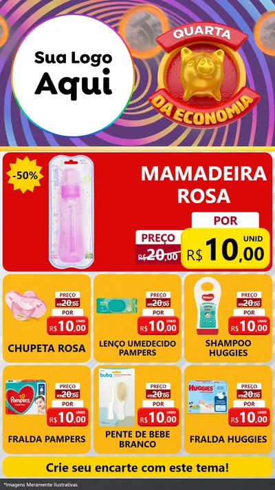 Modelo de Rede Social para Stories com o tema Quarta da Economia para Bebês