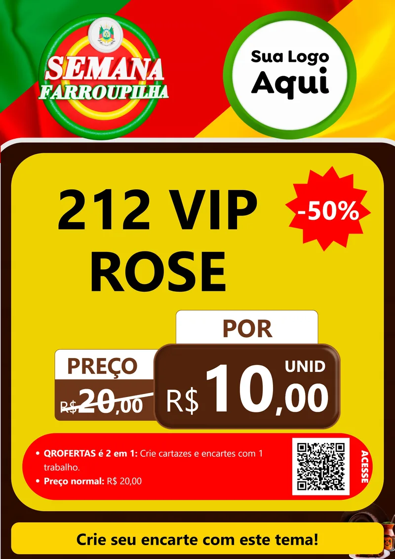 Modelo de Cartaz para Cartaz A4 Vertical com o tema Semana Farroupilha para Perfumes