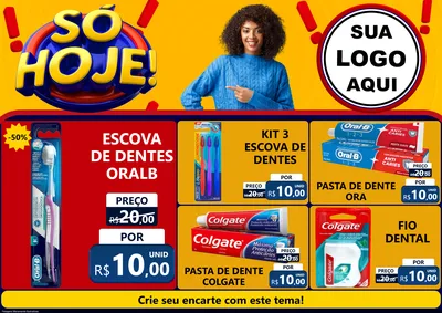 Modelo de Encarte para Encarte A4 Horizontal com o tema Só Hoje! para Higiene Pessoal