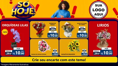 Modelo de TV para TV Horizontal com o tema Só Hoje! para Floricultura e jardim