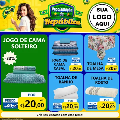 Modelo de Rede Social para Feed Facebook com o tema Proclamação da República para Cama, Mesa e Banho