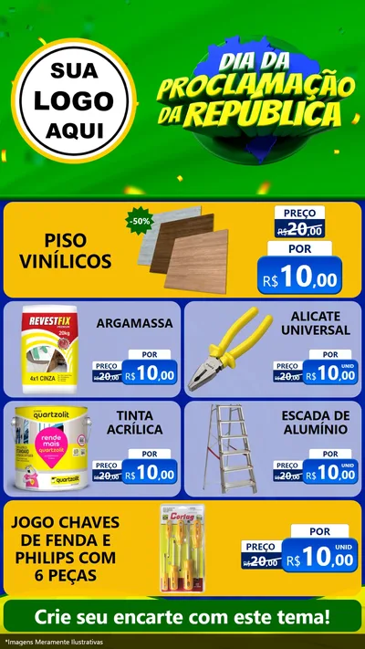 Modelo de TV para TV Vertical com o tema Dia Da Proclamação Da República para Material para Construção