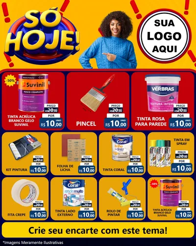 Modelo de Rede Social para Feed Instagram com o tema Só Hoje! para Tintas e Ferramentas