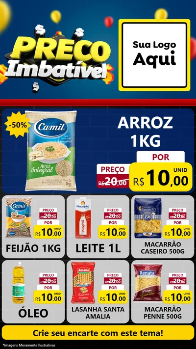 Modelo de Rede Social para Stories com o tema Preço Imbatível para Supermercado