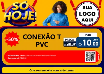 Modelo de Cartaz para Cartaz A4 Horizontal com o tema Só Hoje! para Tubos e conexões
