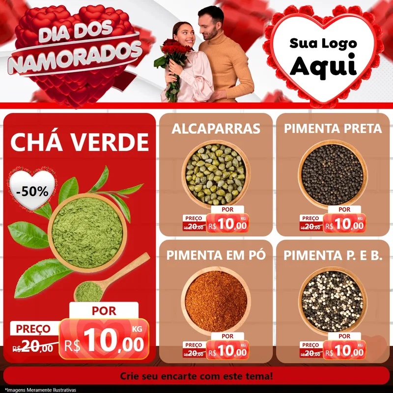 Modelo de Rede Social para Feed Facebook com o tema Dia dos Namorados para Produtos Naturais