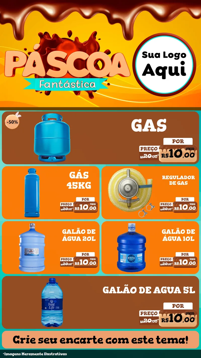 Modelo de TV para TV Vertical com o tema Páscoa Fantástica para Água e gás