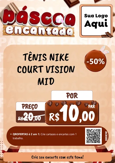 Modelo de Cartaz para Cartaz A4 Vertical com o tema Páscoa Encantada para Calçados