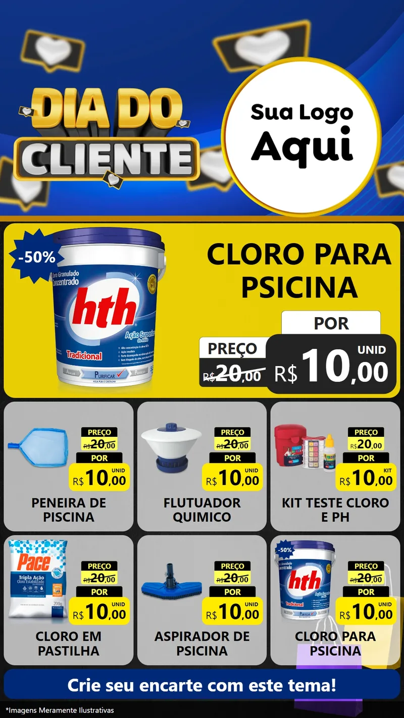 Modelo de Rede Social para Stories com o tema Dia Do Cliente para Produtos para Piscina