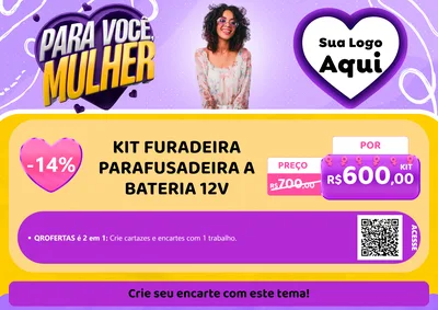 Modelo de Cartaz para Cartaz A4 Horizontal com o tema Para Você, Mulher para Maquinas e Ferramentas