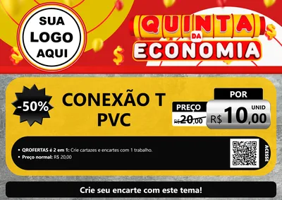 Modelo de Cartaz para Cartaz A4 Horizontal com o tema Quinta da Economia para Tubos e conexões
