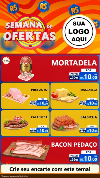 Modelo de TV para TV Vertical com o tema Semana de Ofertas para Frios e Laticínios