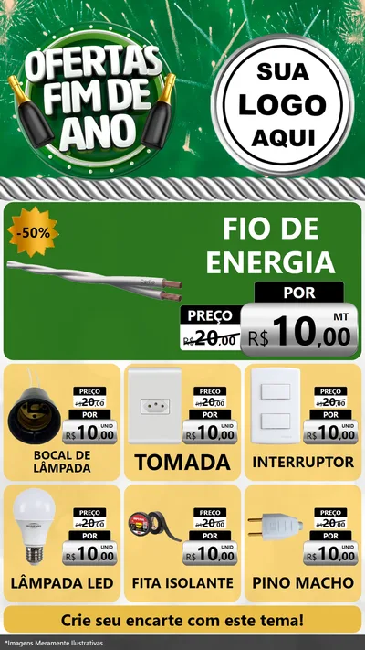 Modelo de Rede Social para Stories com o tema Ofertas Fim de Ano para Materiais Elétricos