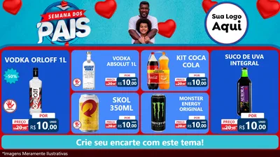 Modelo de TV para TV Horizontal com o tema Semana Dos Pais para Distribuidora de bebidas