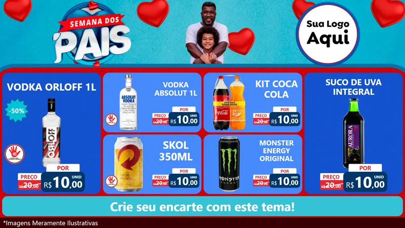 Modelo de TV para TV Horizontal com o tema Semana Dos Pais para Distribuidora de bebidas