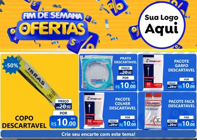 Modelo de Encarte para Encarte A4 Horizontal com o tema Fim de Semana de Ofertas para Embalagens