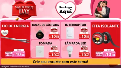 Modelo de TV para TV Horizontal com o tema Valentine's Day para Materiais Elétricos