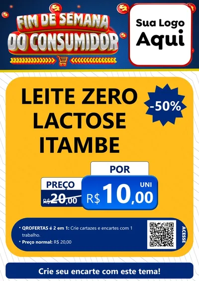 Modelo de Cartaz para Cartaz A4 Vertical com o tema Fim de Semana do Consumidor para Frios e Laticínios
