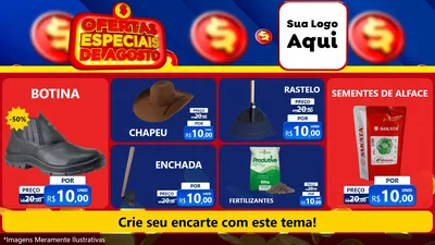 Modelo de TV para TV Horizontal com o tema Ofertas Especiais de Agosto para Agropecuária