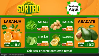 Modelo de TV para TV Horizontal com o tema Super Sorteio para Hortifrúti