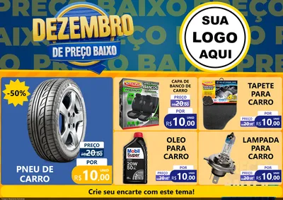 Modelo de Encarte para Encarte A4 Horizontal com o tema Dezembro de Preço Baixo para Auto peças