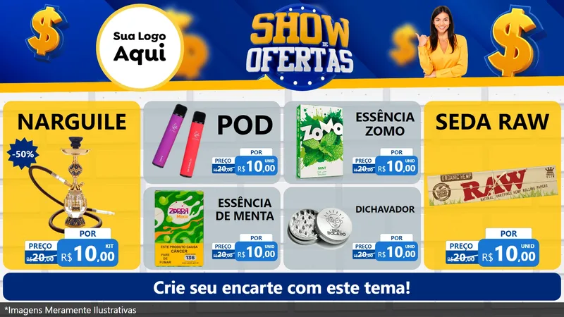 Modelo de TV para TV Horizontal com o tema Show de Ofertas para Tabacaria