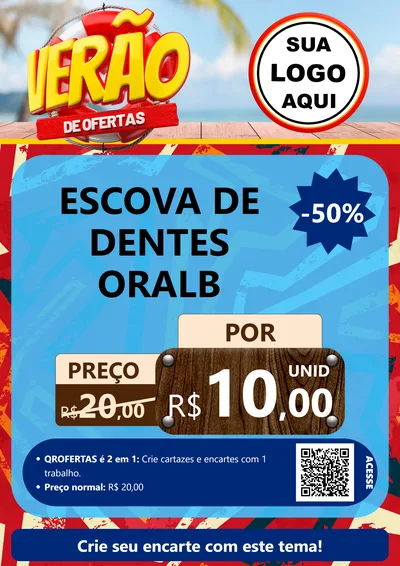 Modelo de Cartaz para Cartaz A4 Vertical com o tema Verão de Ofertas para Higiene Pessoal