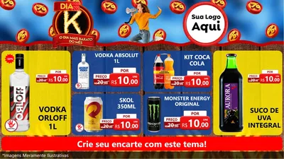 Modelo de TV para TV Horizontal com o tema Dia K - O Dia Mais Barato Do Mês para Distribuidora de bebidas